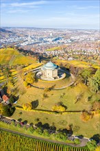 Rabkapelle Wuerttemberg Rotenberg vineyards aerial view city trip in Stuttgart