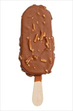 Popsicle chocolate ice cream with almonds chocolate summer isolated cropped on a white background