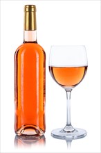 Wine bottle wine glass wine bottle glass rosewine rose alcohol exempt isolated