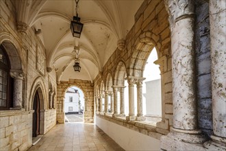 Medieval arcades next to Saint Mary church in Estremoz