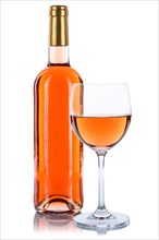 Wine bottle glass wine bottle wine glass rose rose wine exempt exempt isolated