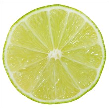 Lime lime fruit cut half clipped isolated against a white background