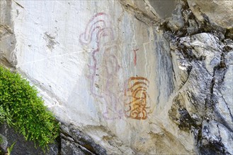 Inca rock drawing at the Carretera a Pastoruri