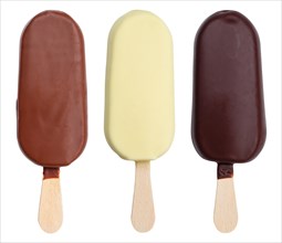 Popsicle chocolate ice cream collection chocolate summer isolated cropped against a white background
