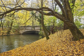 Autumn atmosphere at the Schwabinger Bach in the English Garden