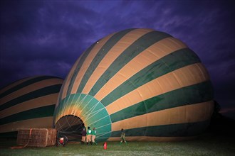 Hot air balloon being filled