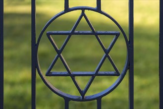 Star of David in the entrance gate of the historical Jewish cemetery