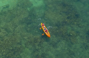Kayak in turquoise sea