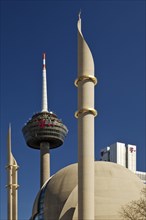 Colonius telecommunications tower and DITIB central mosque Cologne