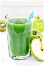 Green Smoothie Juice Apple Green Kiwi Spinach Glass Fruit Juice Fruit Fruits Fresh