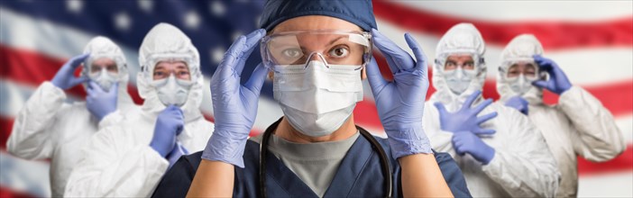 Doctors or Nurses Wearing Medical Personal Protective Equipment