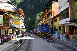 Railway tracks through the village of Aguas Calientes