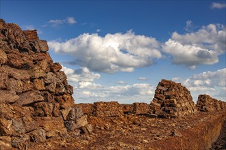 Peat cutting in the moor