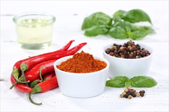 Spices cooking ingredients paprika powder red hot peppers