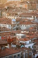 View from the Campanile di San Marco on Palazzo Contarini del Bovolo and houses of Venice