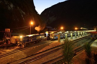 Aguas Calientes train station at dusk