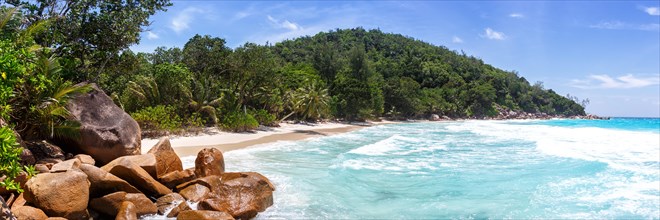 Beach Anse Georgette Panorama Sea Water