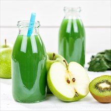 Green Smoothie Juice Apple Green Kiwi Spinach Square Fruit Juice Fruit Fruits Fresh