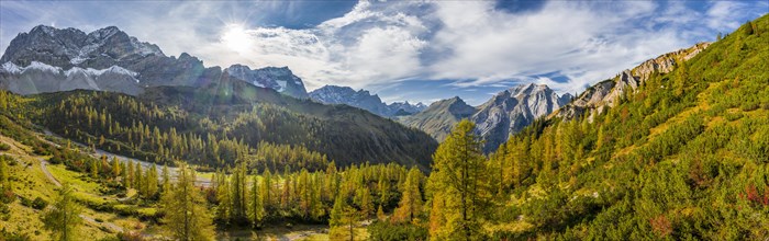 Alpine panorama in autumn