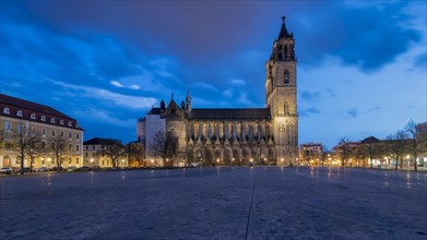 Magdeburg Cathedral at the blue hour