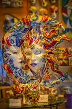 Venetian carnival masks in a shop window