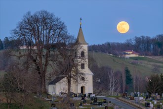 Church of Limbach at full moon