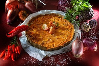 Quiche with tomatoes