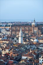 View from the bell tower Campanile di San Marco on numerous churches and houses of Venice