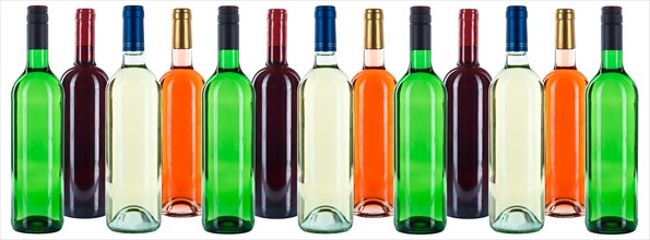 Wine bottles wine bottles colorful group background red wine white wine rose exempted clipping