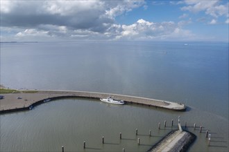 Aerial view with harbour pier