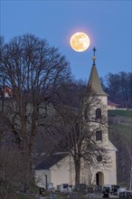 Church of Limbach at full moon
