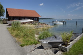Boats and buildings on Fraueninsel