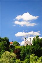 Calvary in Bad Tolz with Heilig-Kreuz-Kirche and Leonhard Chapel