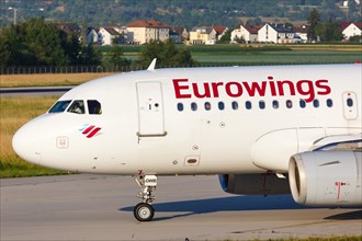 An Airbus A319 of Eurowings with the registration D-AGWB at Stuttgart Airport
