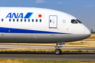 An ANA All Nippon Airways Boeing 787-9 Dreamliner with registration JA875A at Charles de Gaulle Airport