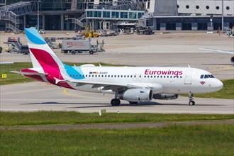 An Airbus A319 of Eurowings with the registration D-AGWY at Stuttgart Airport