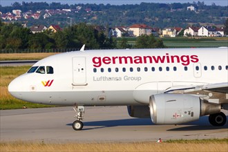 A Germanwings Airbus A319 with the registration D-AKNT at Stuttgart Airport