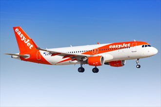 An Easyjet Airbus A320 with the registration G-EZPB lands at Paris Orly Airport