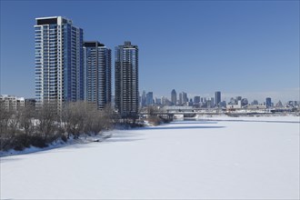 High-rise buildings on the Saint Lawrence River
