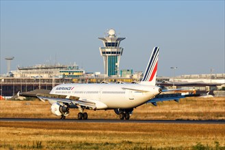 An Air France Airbus A321 with registration number F-GMZC lands at Paris Orly Airport