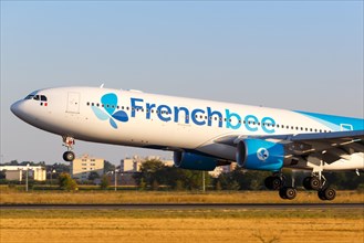 A Frenchbee Airbus A330-300 with registration F-HPUJ lands at Paris Orly Airport