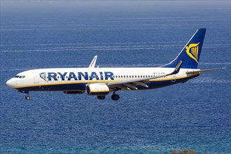 A Ryanair Boeing 737-800 with the registration EI-ENN lands at Rhodes Airport