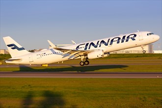 A Finnair Airbus A321 with the registration OH-LZG takes off from Helsinki Airport