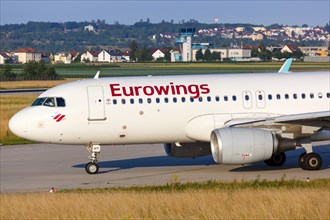 An Airbus A320 of Eurowings with the registration D-AIZT at Stuttgart Airport