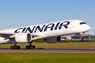 A Finnair Airbus A350-900 with the registration OH-LWG takes off from Helsinki Airport