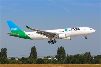 A Level Airbus A330-200 with registration F-HLVM lands at Paris Orly Airport