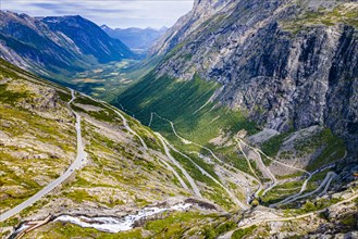 Trollstigen mountain road from the air