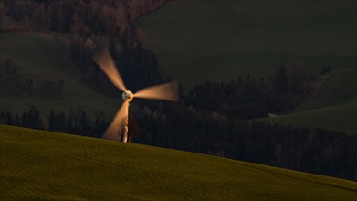 Windmill shines in the evening light