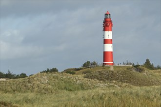Lighthouse in dune landscape