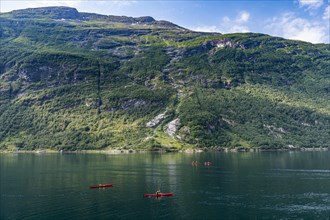 Kayakers in Geirangerfjord